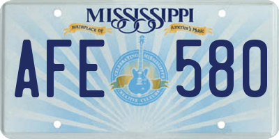 MS license plate AFE580