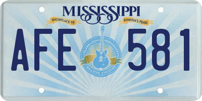 MS license plate AFE581