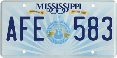 MS license plate AFE583
