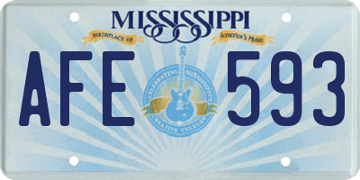 MS license plate AFE593