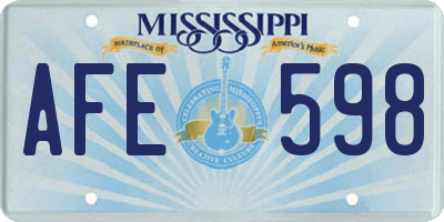 MS license plate AFE598
