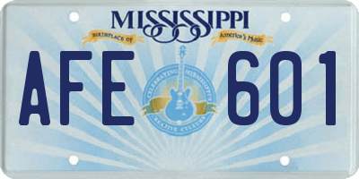 MS license plate AFE601