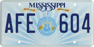MS license plate AFE604