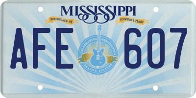 MS license plate AFE607