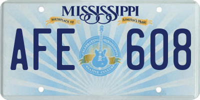 MS license plate AFE608