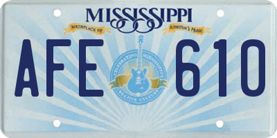 MS license plate AFE610