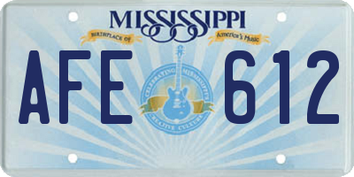 MS license plate AFE612