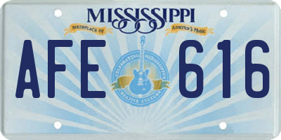 MS license plate AFE616