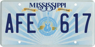 MS license plate AFE617