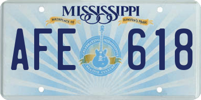 MS license plate AFE618