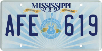 MS license plate AFE619