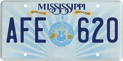 MS license plate AFE620