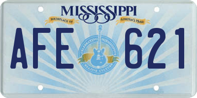 MS license plate AFE621