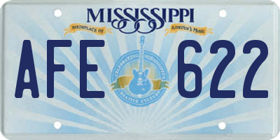 MS license plate AFE622