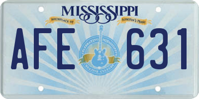 MS license plate AFE631