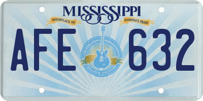 MS license plate AFE632