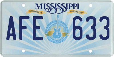 MS license plate AFE633