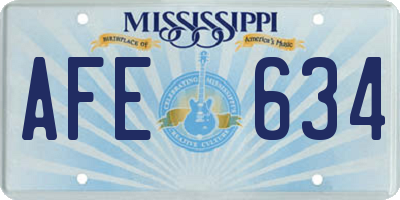 MS license plate AFE634
