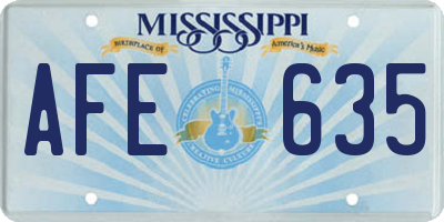 MS license plate AFE635