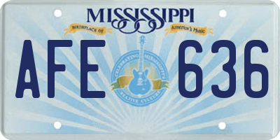 MS license plate AFE636