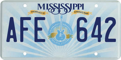 MS license plate AFE642