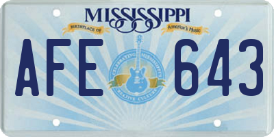 MS license plate AFE643