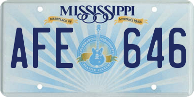 MS license plate AFE646