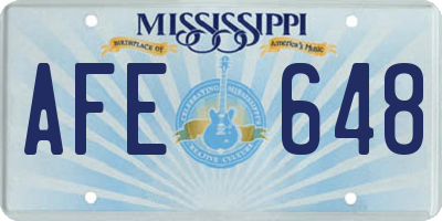 MS license plate AFE648