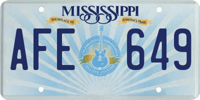 MS license plate AFE649