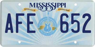 MS license plate AFE652