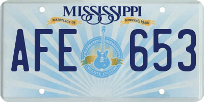 MS license plate AFE653