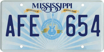 MS license plate AFE654