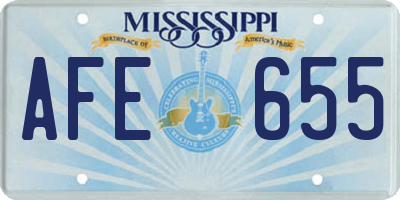 MS license plate AFE655