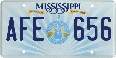 MS license plate AFE656