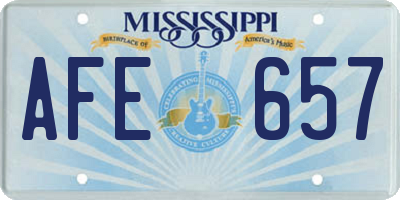 MS license plate AFE657