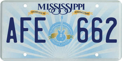 MS license plate AFE662