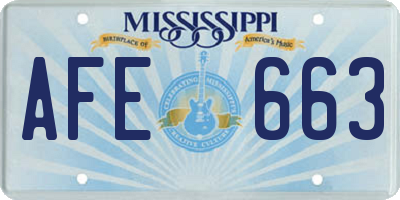 MS license plate AFE663