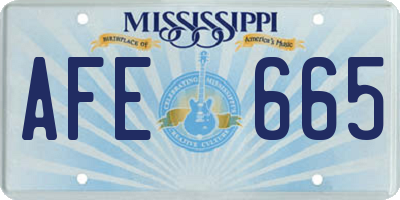 MS license plate AFE665