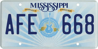 MS license plate AFE668