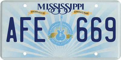 MS license plate AFE669