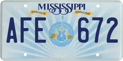 MS license plate AFE672