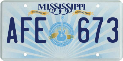 MS license plate AFE673
