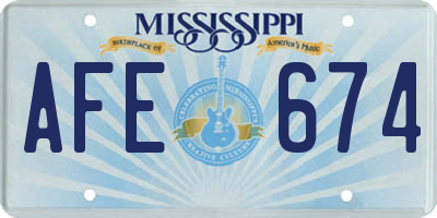 MS license plate AFE674