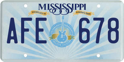 MS license plate AFE678