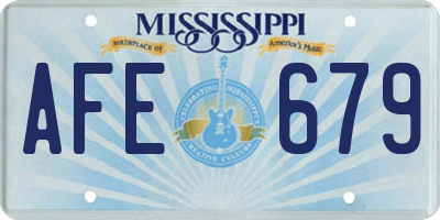 MS license plate AFE679