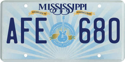 MS license plate AFE680