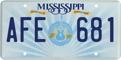 MS license plate AFE681
