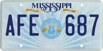 MS license plate AFE687