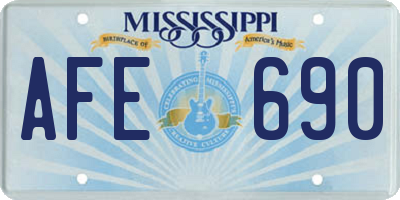 MS license plate AFE690