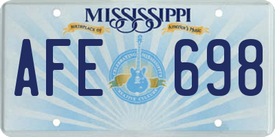 MS license plate AFE698